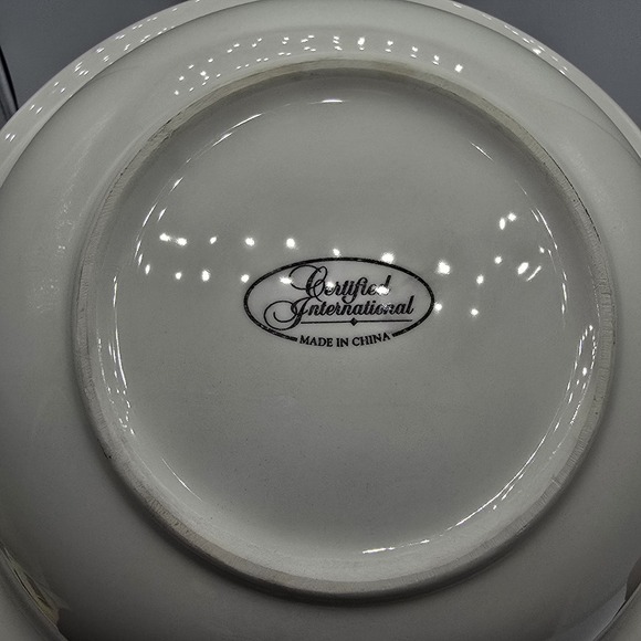 Certified International 8.5" Pasta Salad Bowl Pink Blue Flowers Floral Botanical - Picture 8 of 8